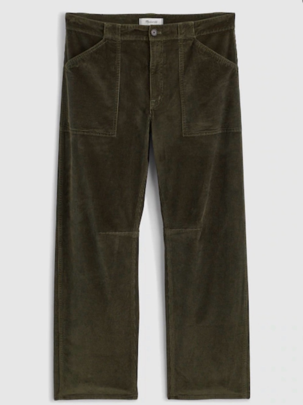 Madewell Women's Darted Barrel-Leg Utility Pant in Corduroy - Midnight Olive